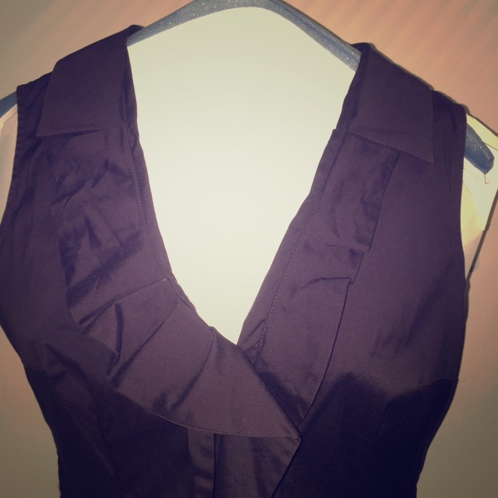 Dark plum v-neck work shirt Ann Taylor